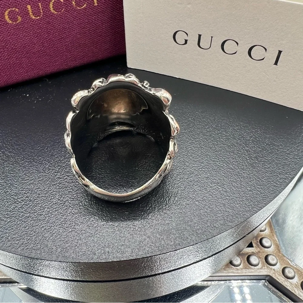 Gucci Metallic Lion Head Ring